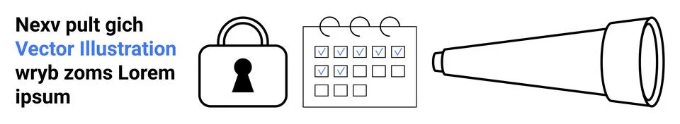 Security, time management, planning, organization, vision, exploration. A loc Stock Illustration