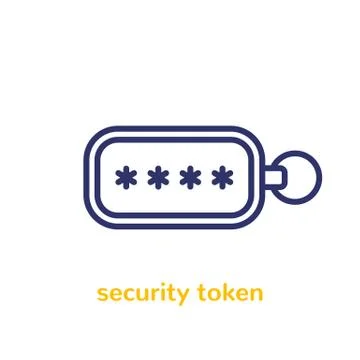 Security token line icon, vector Stock Illustration