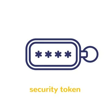 Security token line icon, vector Illustrazione stock