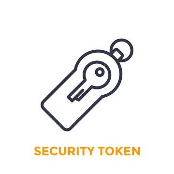 Security token line icon on white Stock Illustration