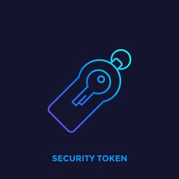 Security token line vector icon Stock Illustration