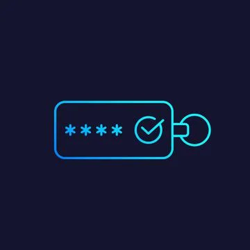 Security token, linear icon Stock Illustration