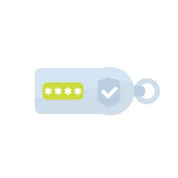 Security token on white, flat icon Stock Illustration