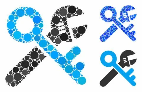 Security tools Composition Icon of Circles Illustrazione stock