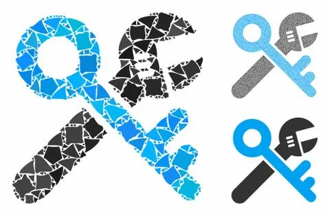 Security tools Mosaic Icon of Rough Elements Stockillustratie