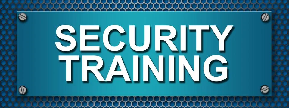 Security training text quote on a banner Stock Illustration