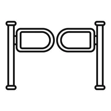 Security turnstile gate outline icon vector illustration Stock Illustration