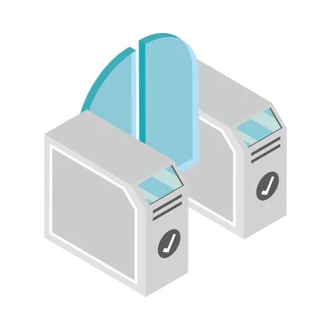 Security turnstile isometric Illustrazione stock