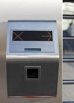 Security turnstile on stadium Stock Photos
