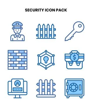 Security Two Colour Icons Pack Ilustración de archivo