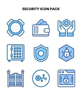 Security Two Colour Icons Pack Stock Illustration