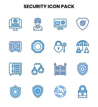 Security Two Colour UI Icons Pack Stockillustratie