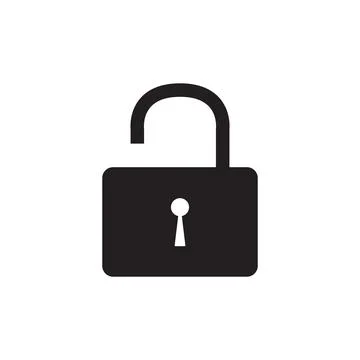 Security unlock flat icon for apps. Vector illustration isolated on white bac Illustrazione stock