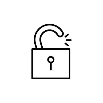 Security Unlock Icon Perfect for Access and Authentication Stock Illustration
