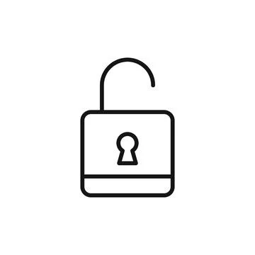 Security Unlock Icon Perfect for Access Control and Permissions Illustrazione stock