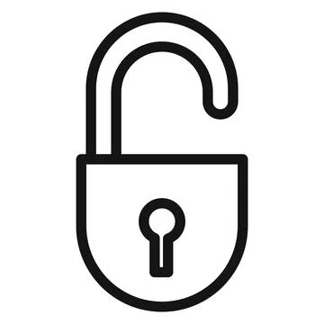 Security Unlock Icon Perfect for Access and Entry Control Illustrazione stock