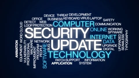 Security update animated word cloud. Kinetic typography. Stock Footage 107572316