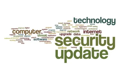 Security update word cloud 스톡 일러스트