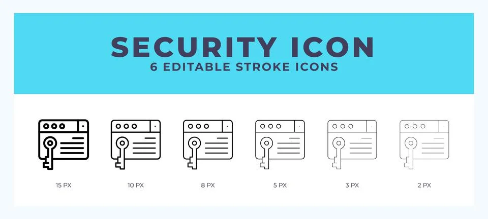 Security vector icon for web and app. Editable stroke vector illustration Illustrazione stock