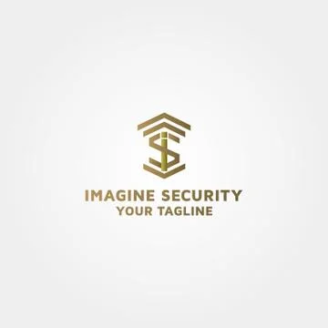 Security vector letter SI logo design Stock Illustration