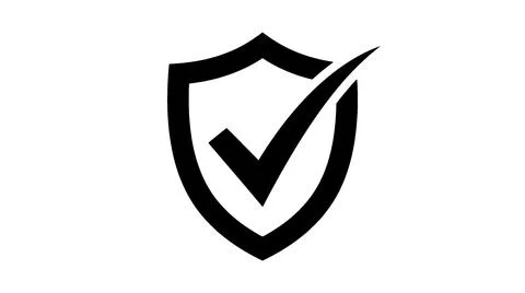 Security Verification and Quality Protection Shield Icon Stock Illustration