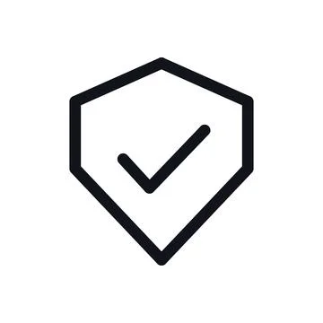 Security Verified Black White Line Icon Editable Stroke Vector Symbol Stock Illustration