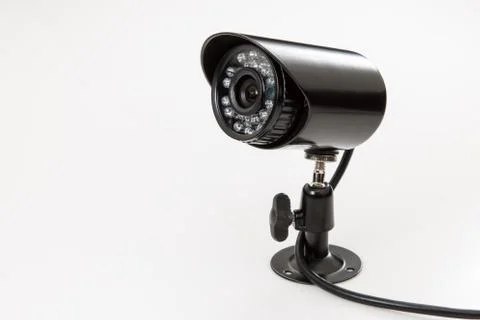 Security Video camera on a white background. Stock Photos