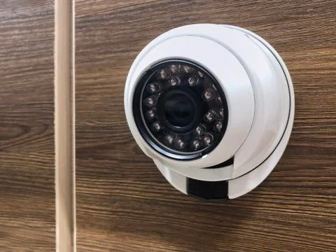 Security video surveillance system on the wall..Camera video recording close- Stock Photos