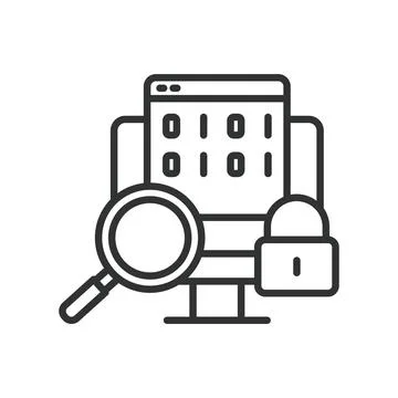 Security vulnerability icon in line design. Security, vulnerability, cyber Stock Illustration