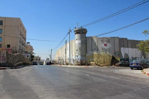 Security wall in Bethlehem, State of Palestine 库存照片