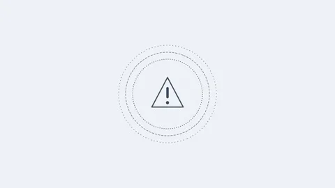 Security warning alert line icon with rotating rings, slate gray style Stock Footage 342595533
