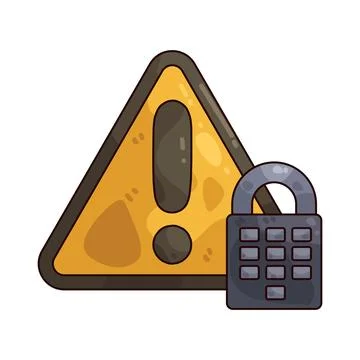 Security warning illustration Illustrazione stock