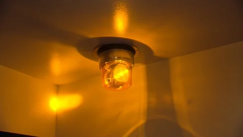 Security warning light rotating on ceiling Stock Footage 100171676