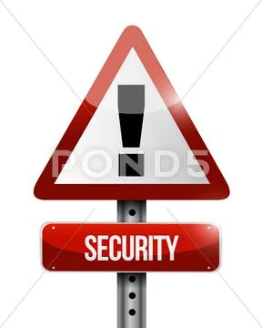Security warning road sign illustration design Stock Illustration