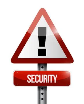Security warning road sign illustration design Illustrazione stock