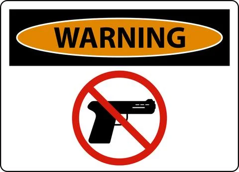 Security Warning Sign On White Background 스톡 일러스트