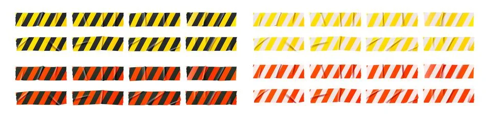 Security warning tapes, caution danger stripes set Stock Illustration