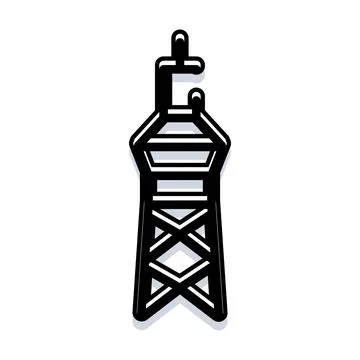 Security watchtower observing surrounding area icon illustration Stock Illustration