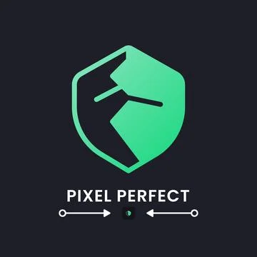 Security weaknesses green solid gradient desktop icon on black Stock-Illustration