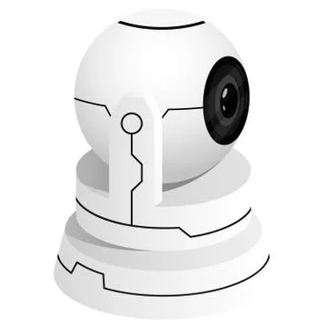 Security web camera. New futuristic inconspicuous technology with gray Stock Illustration