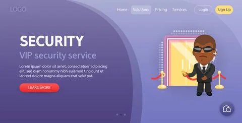 Security Website Template Stock Illustration