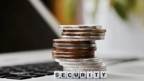 Security white letters Stock Photos
