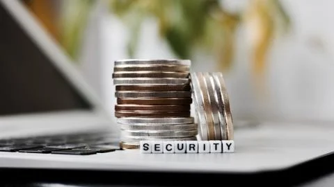 Security white letters Foto stock