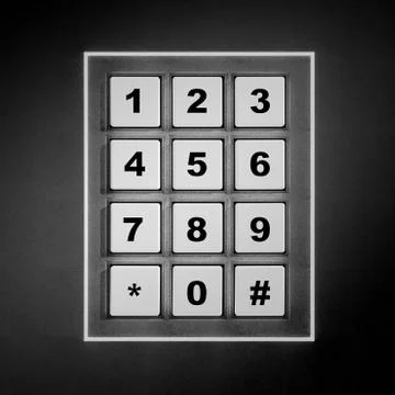 Security white numeric pad with black digits Stock Illustration