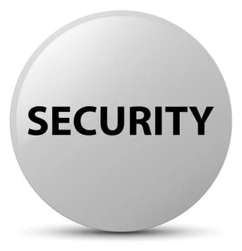 Security white round button Stock Illustration