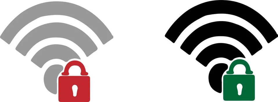 Security wifi icon on white background イラスト素材