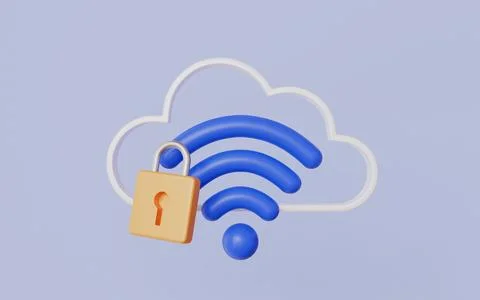 Security wifi internet and private network, Wireless signal symbol Stockillustratie