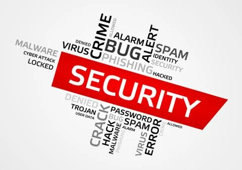 SECURITY word cloud, tag cloud, vector graphics - security concept Ilustração Stock