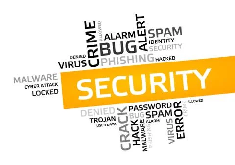 SECURITY word cloud, tag cloud, vector graphic - security concept Illustrazione stock