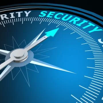 Security word on compass Stock Illustration